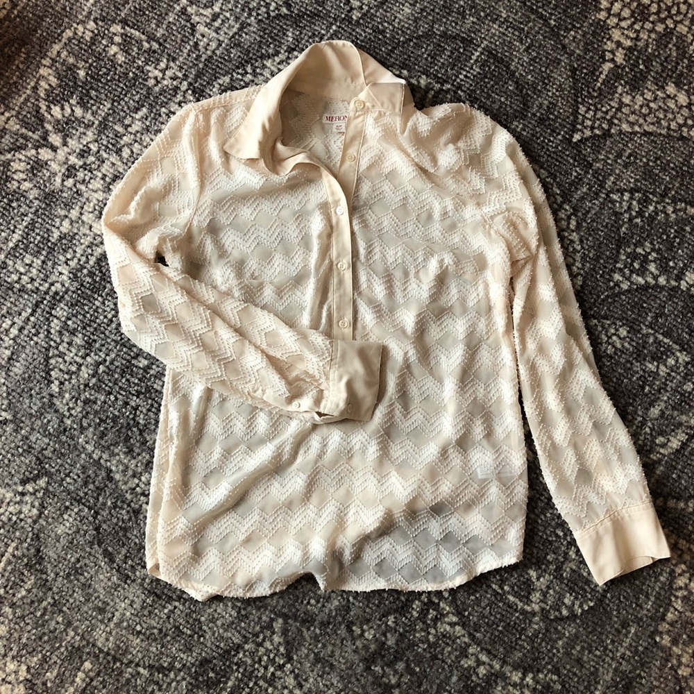 Beautiful cream partial button up top